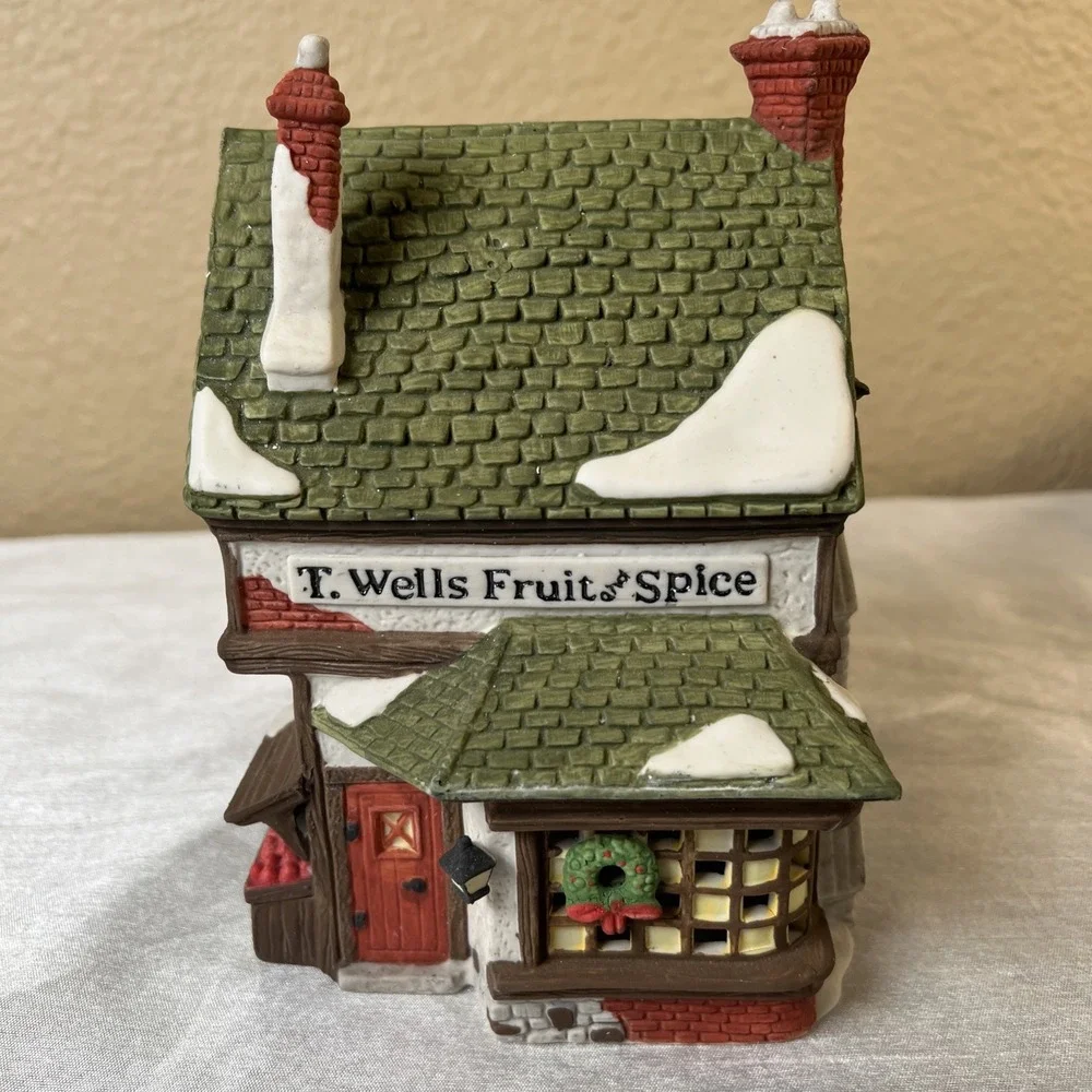Vtg 1988 Dept 56  T. Wells Fruit And Spice Shop Heritage Village Collection 5924